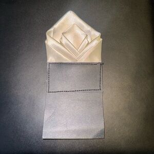 Men’s brand new ivory cream color satin silk pocket square for jacket suit